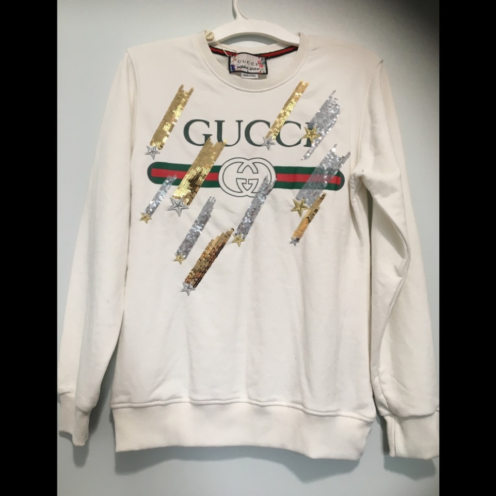 Vintage Gucci Unskilled Worker White Sweatshirt L